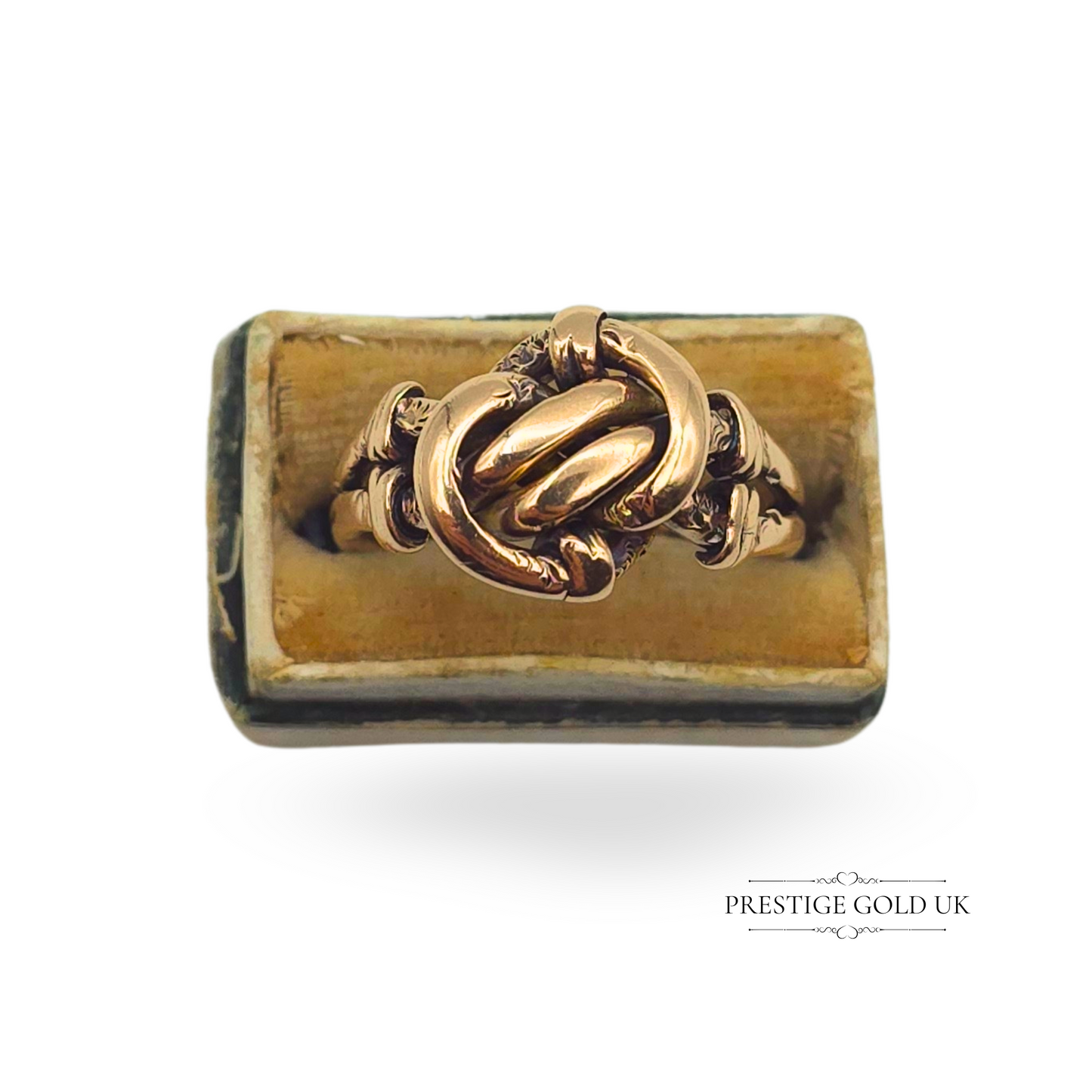 Antique 9ct Rose Gold Knot Ring, Birmingham 1901, UK P 1/2 US 8 EU 57