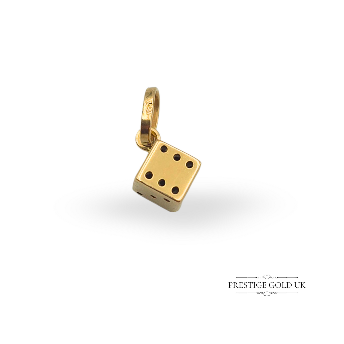 Tiny Vintage 9ct Gold Die Dice Charm