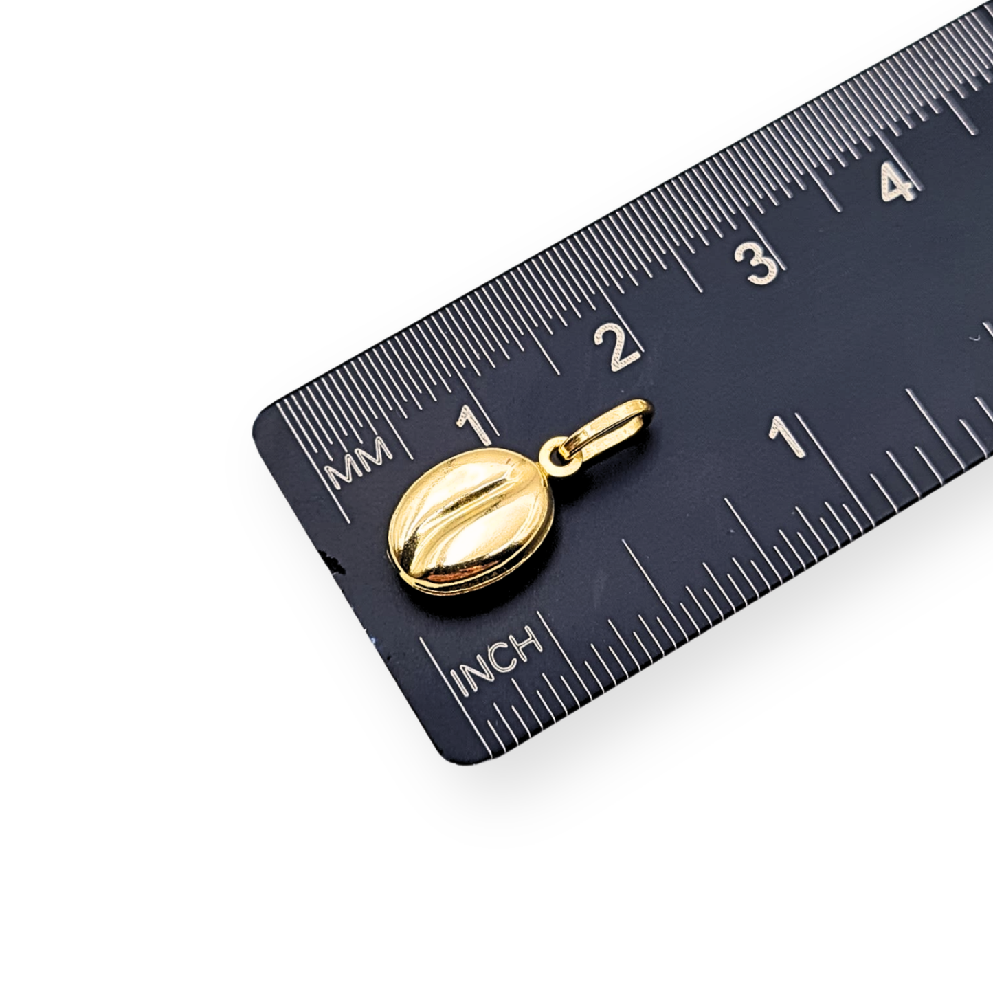 9ct Gold Coffee Bean Charm, Hollow, Stamped 9k