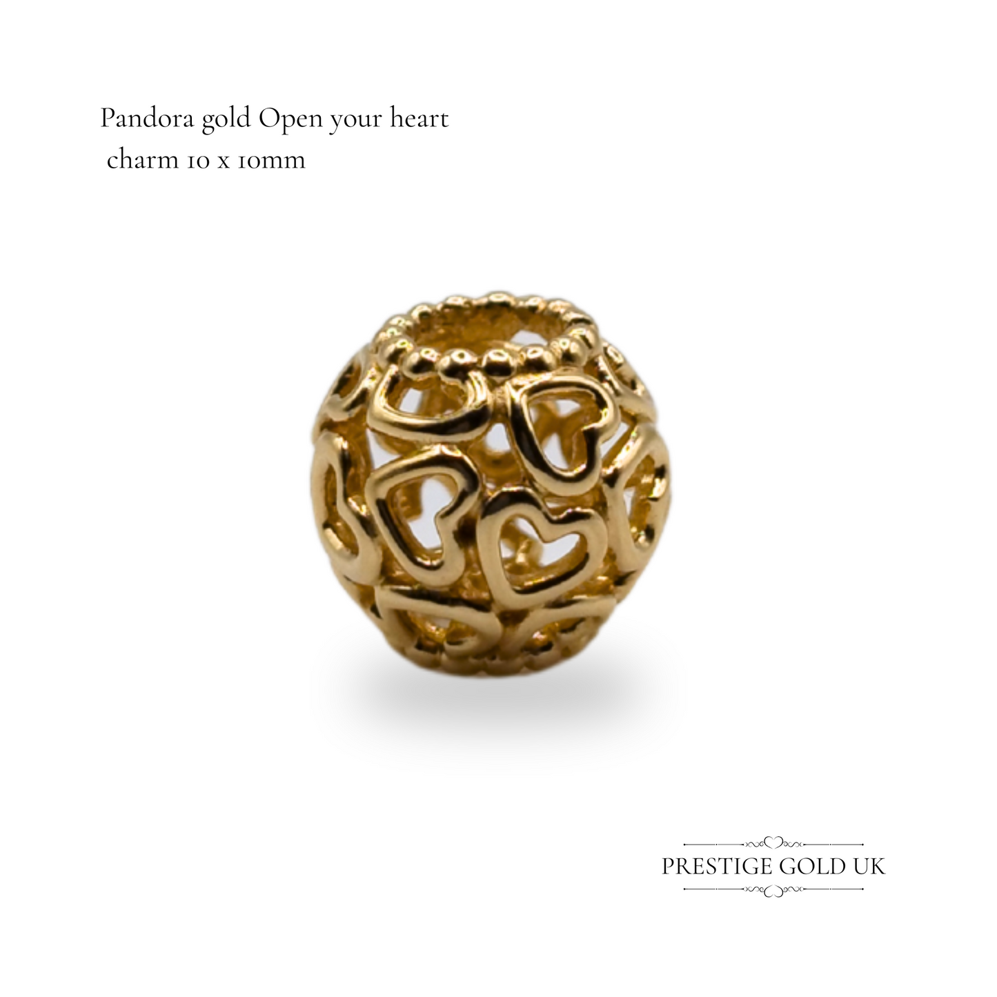 Authentic Retired Pandora Heart Charm 14k Gold 585 ALE Pandora Spin Charm 750964