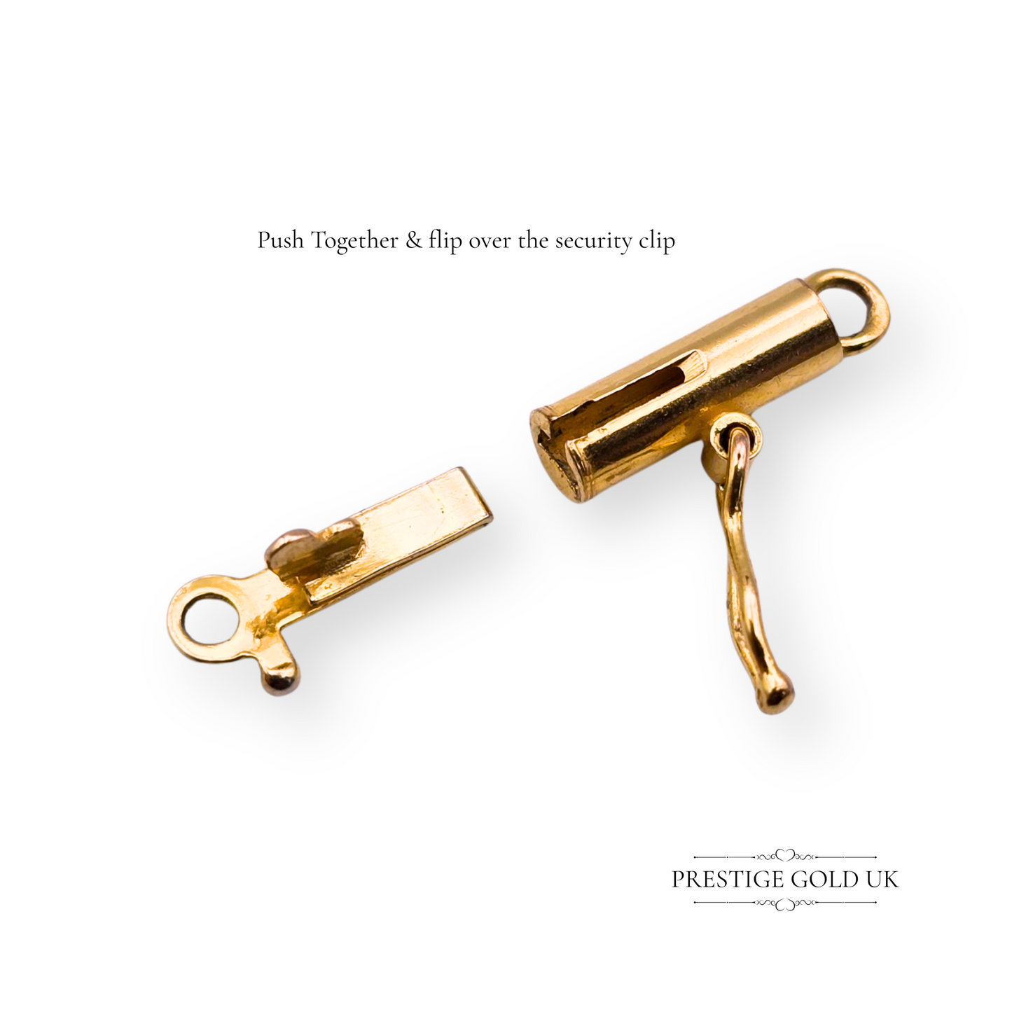 9ct Yellow Gold Barrel Clasp, Tube Fastener for Bracelets & Necklaces
