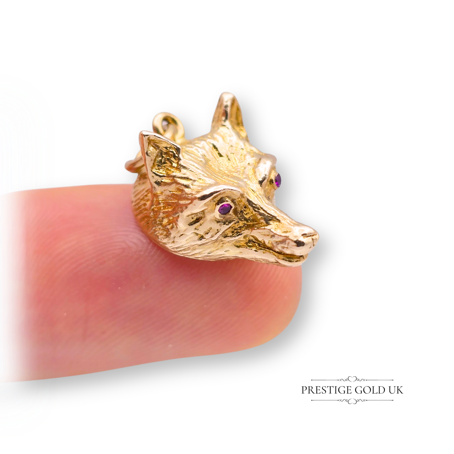9ct Solid Gold Beautiful Fox Head Charm, Hunting Equine or Country Sports Gift