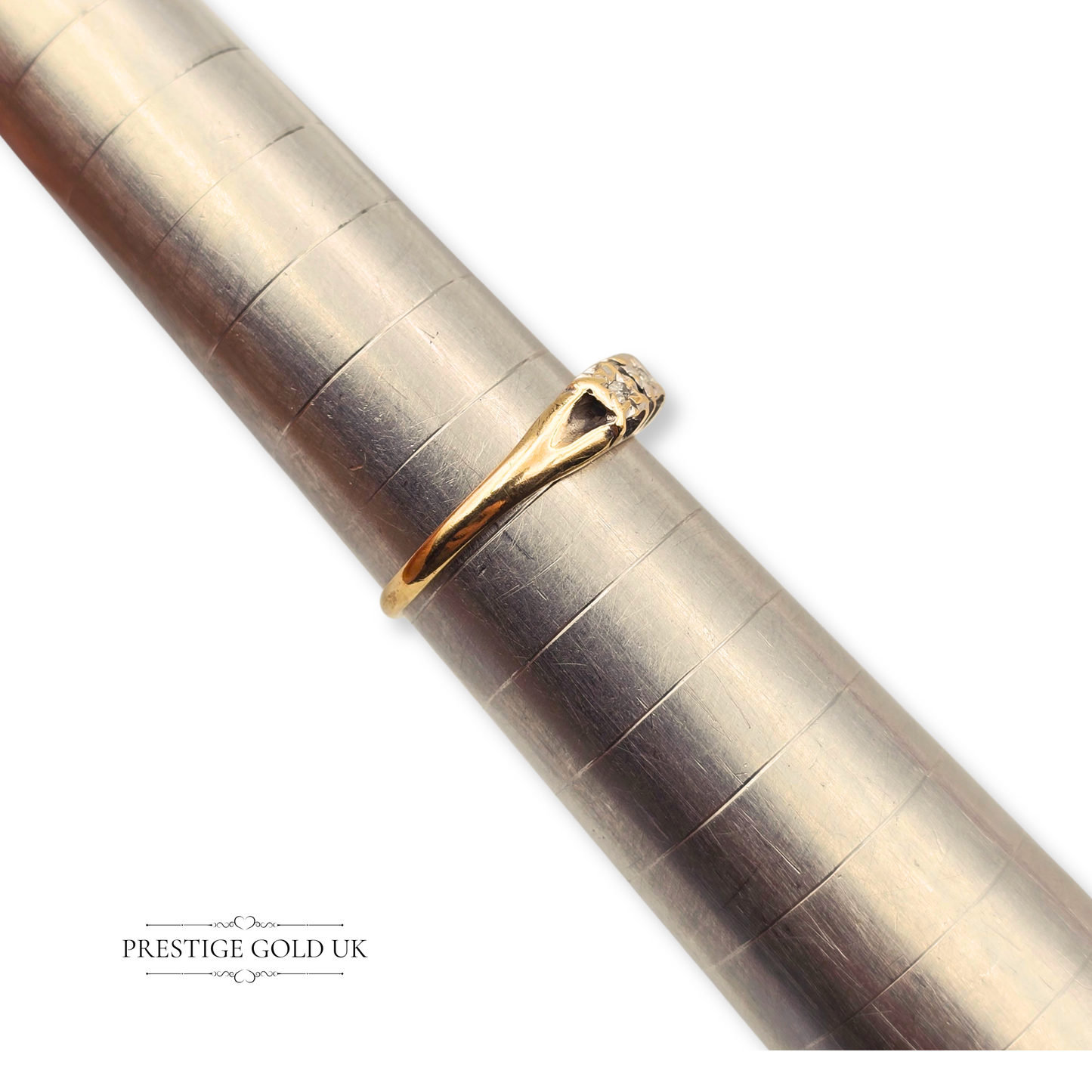 9ct Yellow & White Gold Illusion Set Diamond Ring, Size UK J / US 4 3/4, 1970s