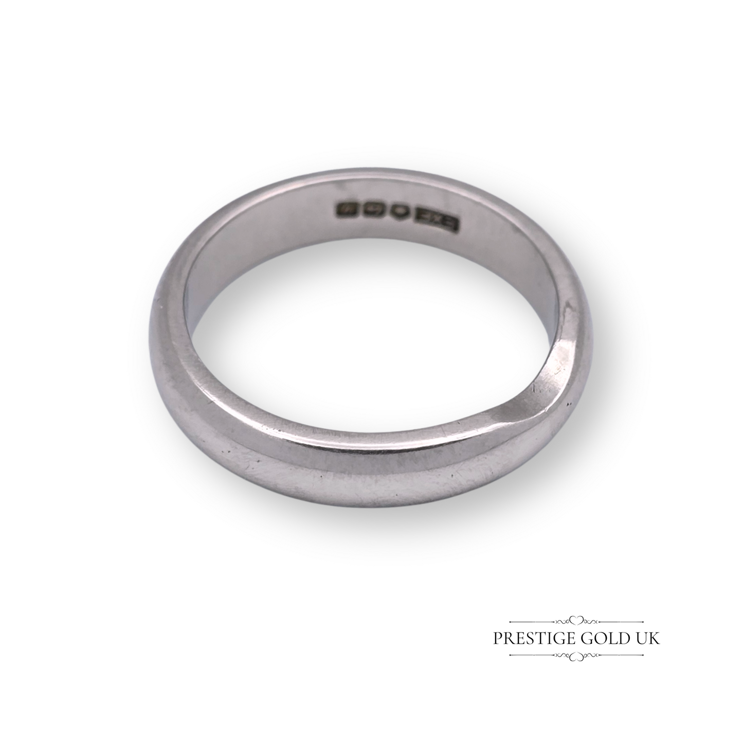 Chunky Notched Platinum Wedding Band, Solid Platinum Band, UK L 1/2 US 6