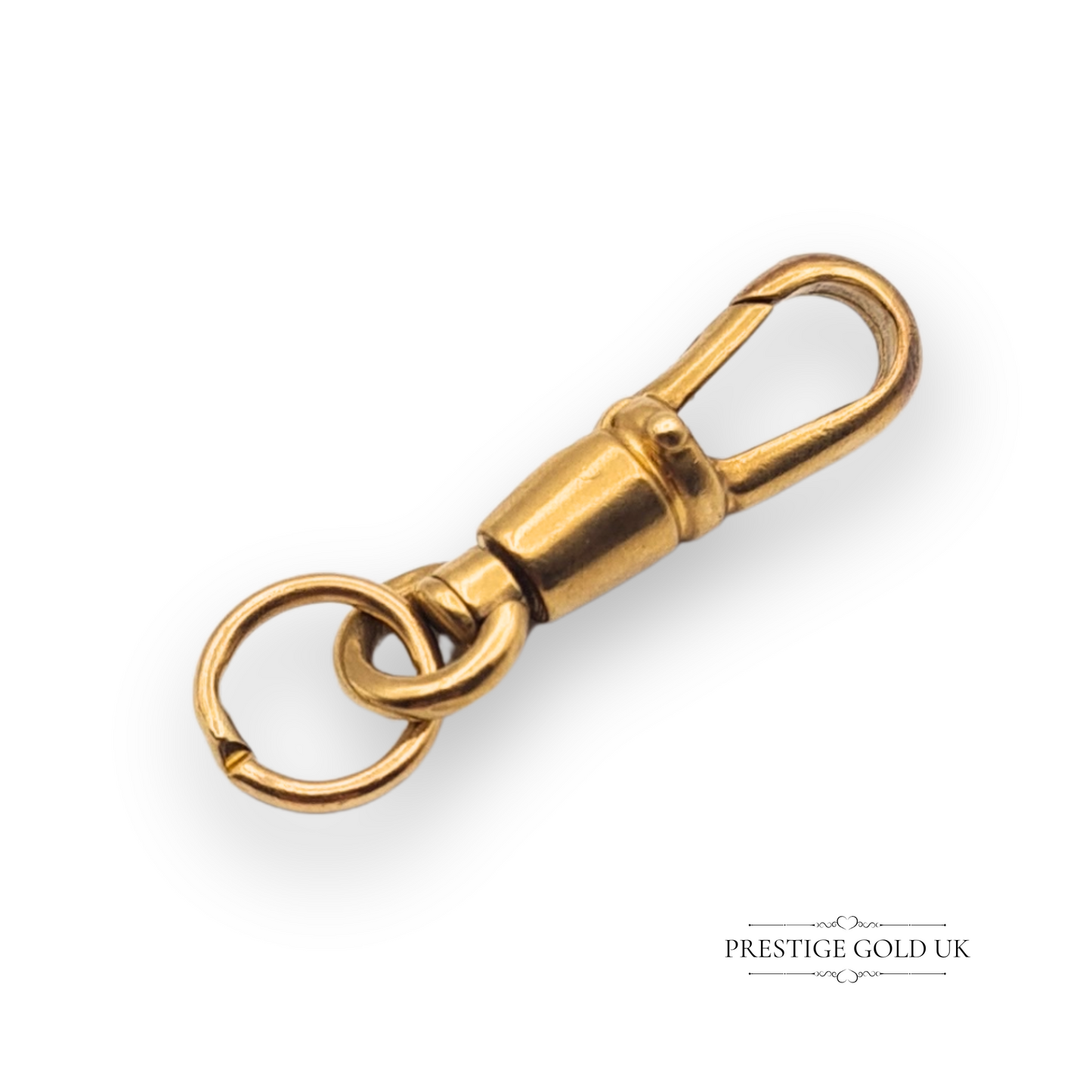 9ct yellow gold swivel dog clasp, 25mm x 8mm, stamped 375, ideal for Albert chains or vintage jewellery repairs, secure and stylish gold fastening component.