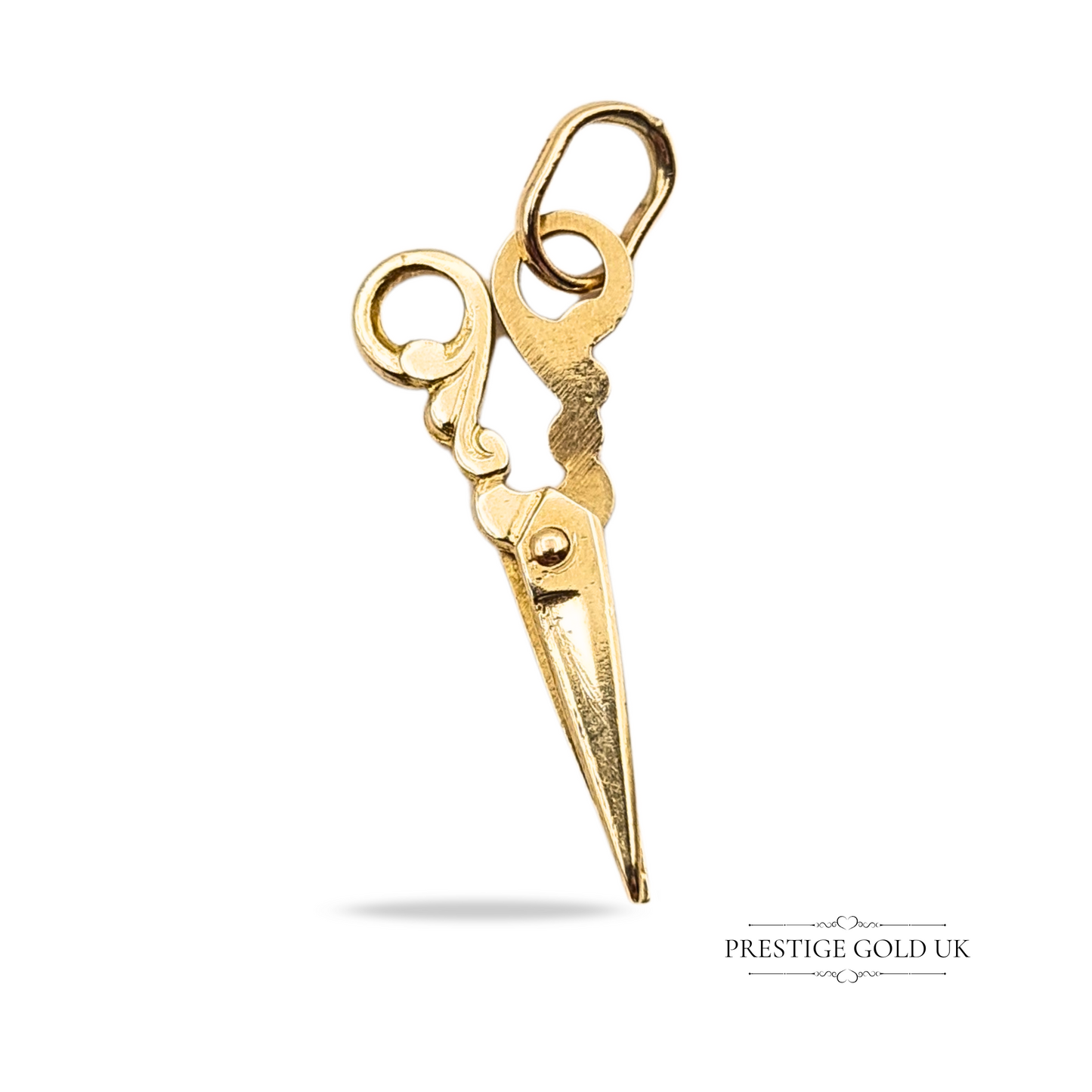 9ct Gold Scissors Charm Pendant Opening Miniature Seamstress Scissors