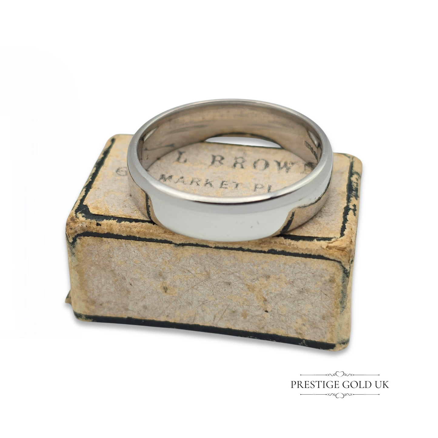 Heavy Platinum Wedding Band Crafted By B&N London, Size UK Q 1/2 US 8 1/2