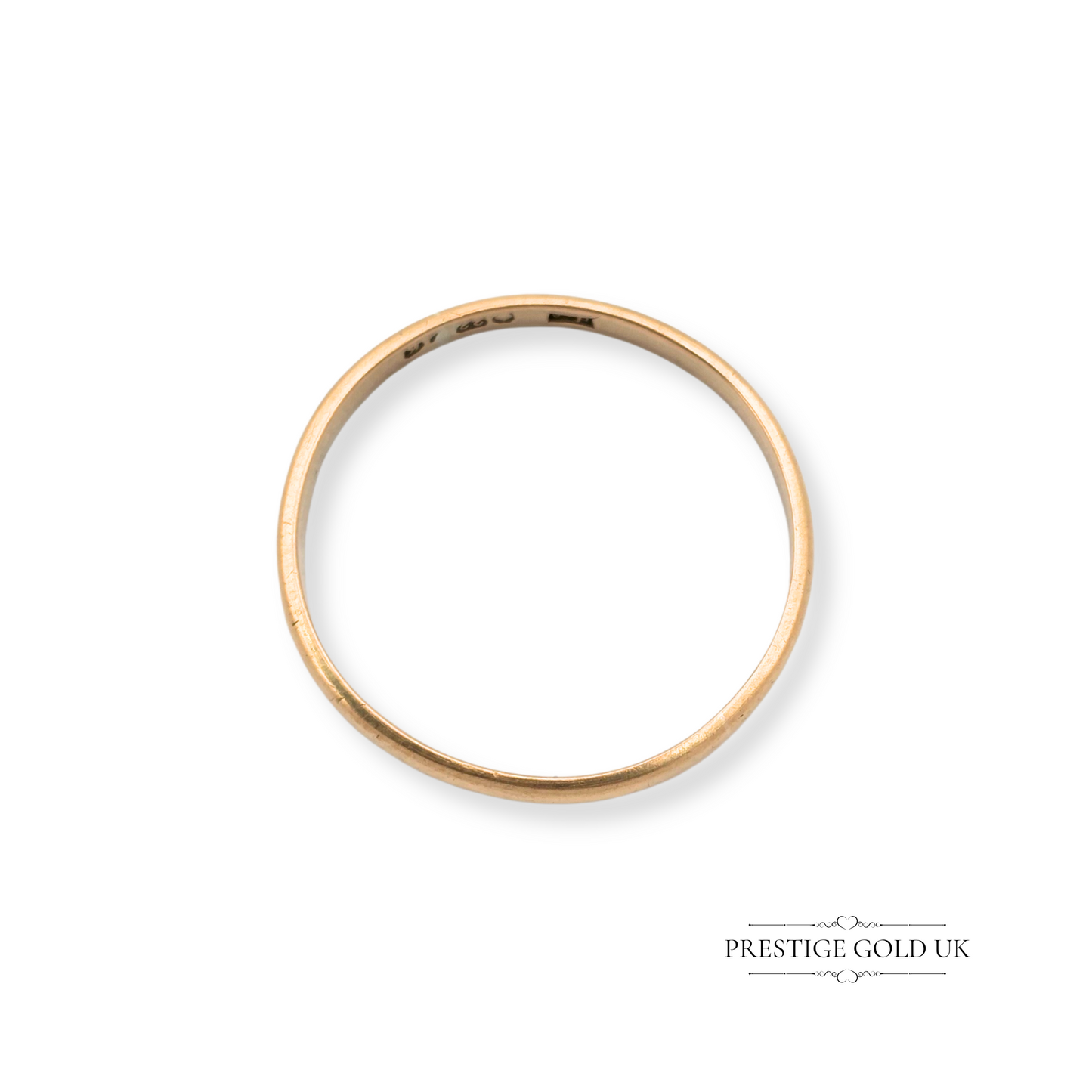 1950's Small 22ct Gold Wedding Band, Narrow Ring, UK L 1/2 US 6, 2mm Wide