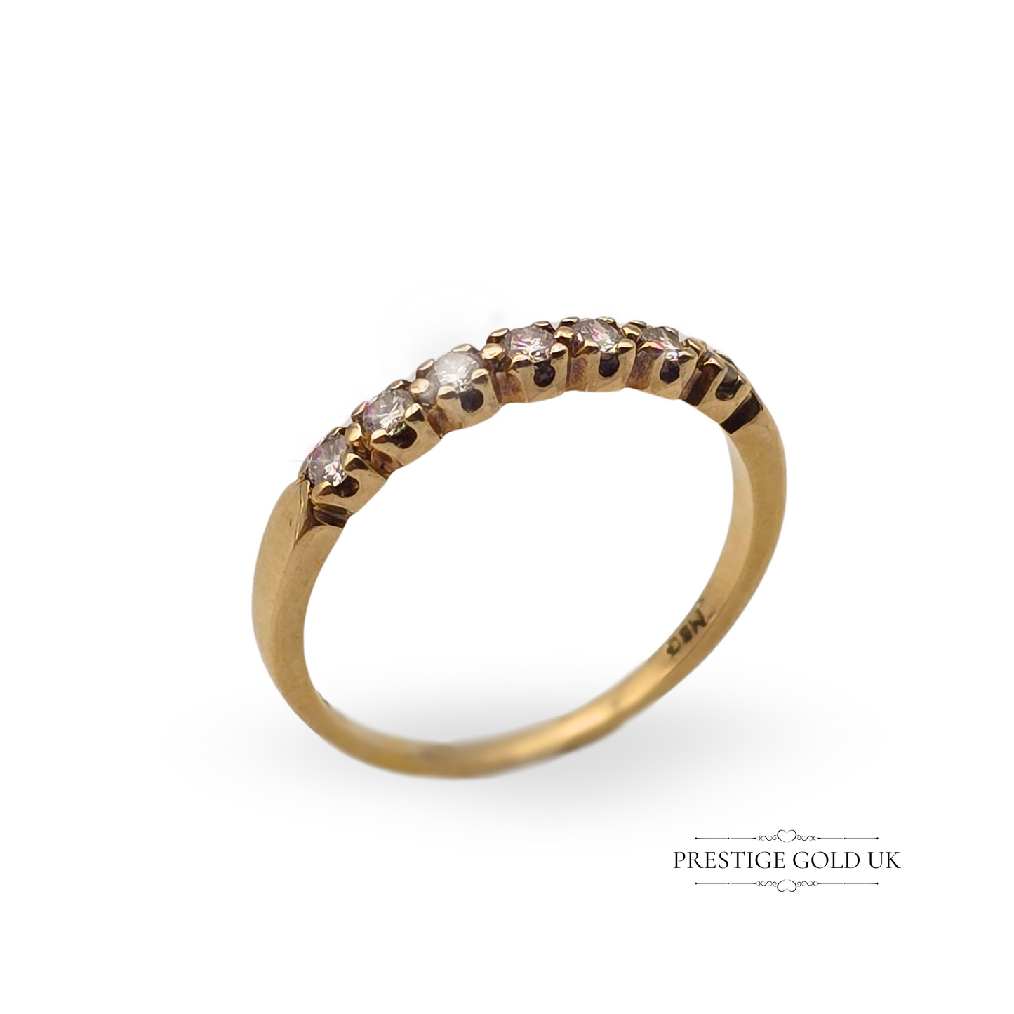 9ct Gold Diamond Half Eternity Ring UK K 1/2 US 5 1/2 Euro 50.5