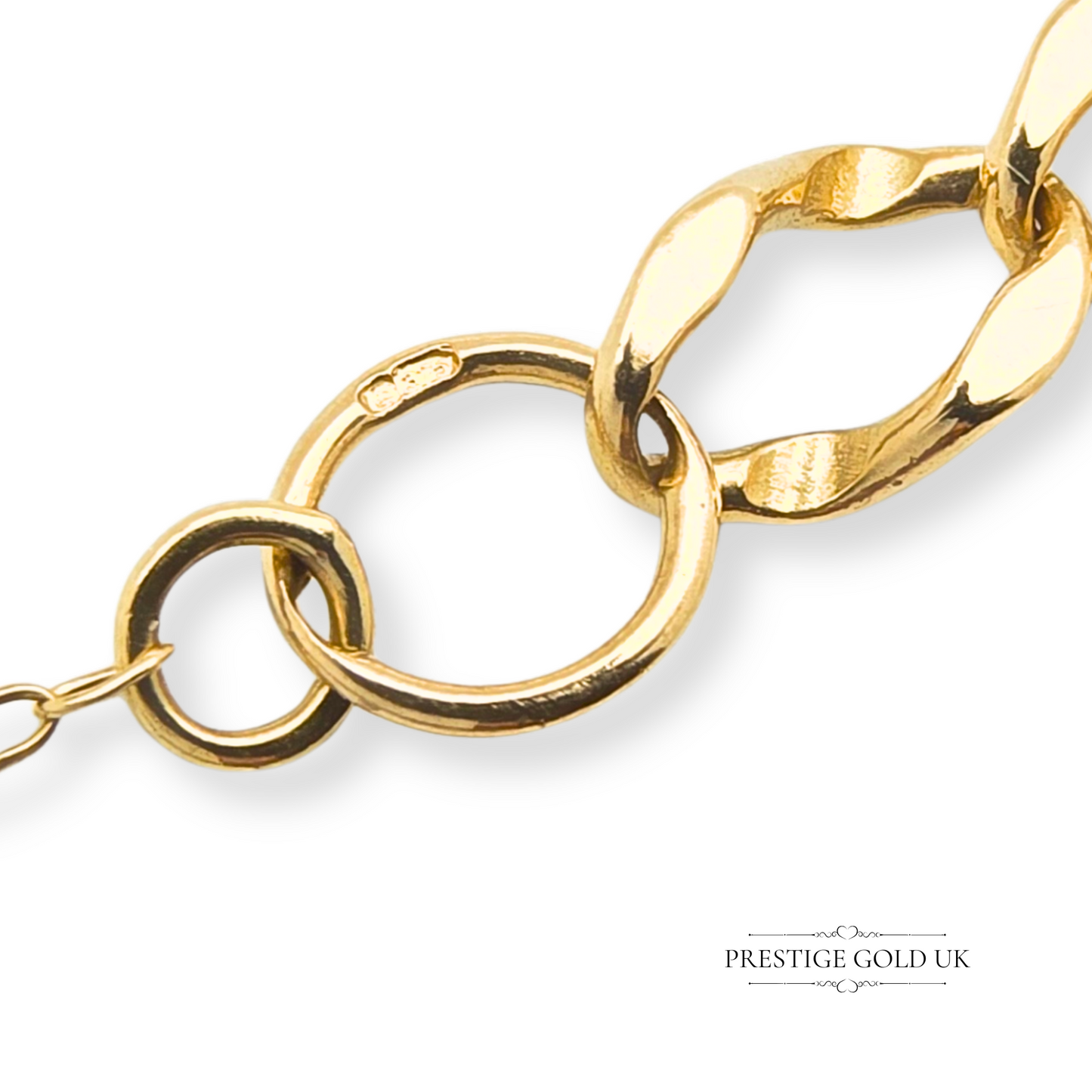 7" Long 9ct Gold Heart Padlock Bracelet, Small Heart Padlock Clasp