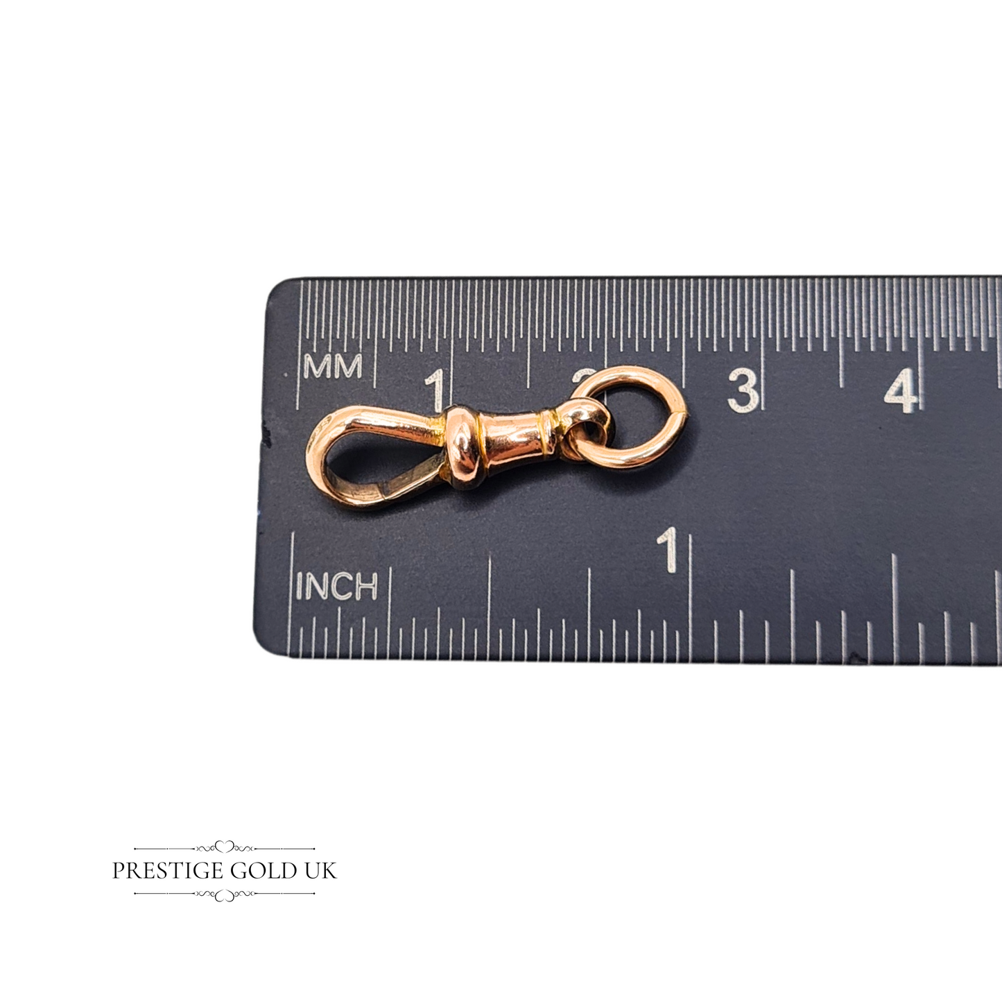 9ct Rose Gold Antique Dog Clip Clasp Stamped 9 375 24mm Wide