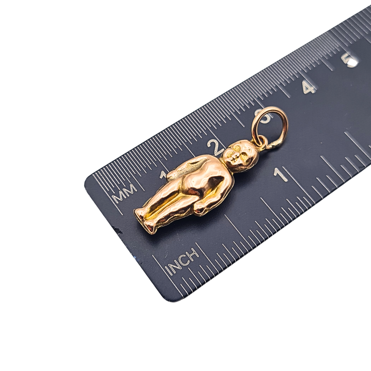 Weird 9ct Gold Baby Charm Pendant Small Hollow Figure Charm Possibly Kewpie Doll
