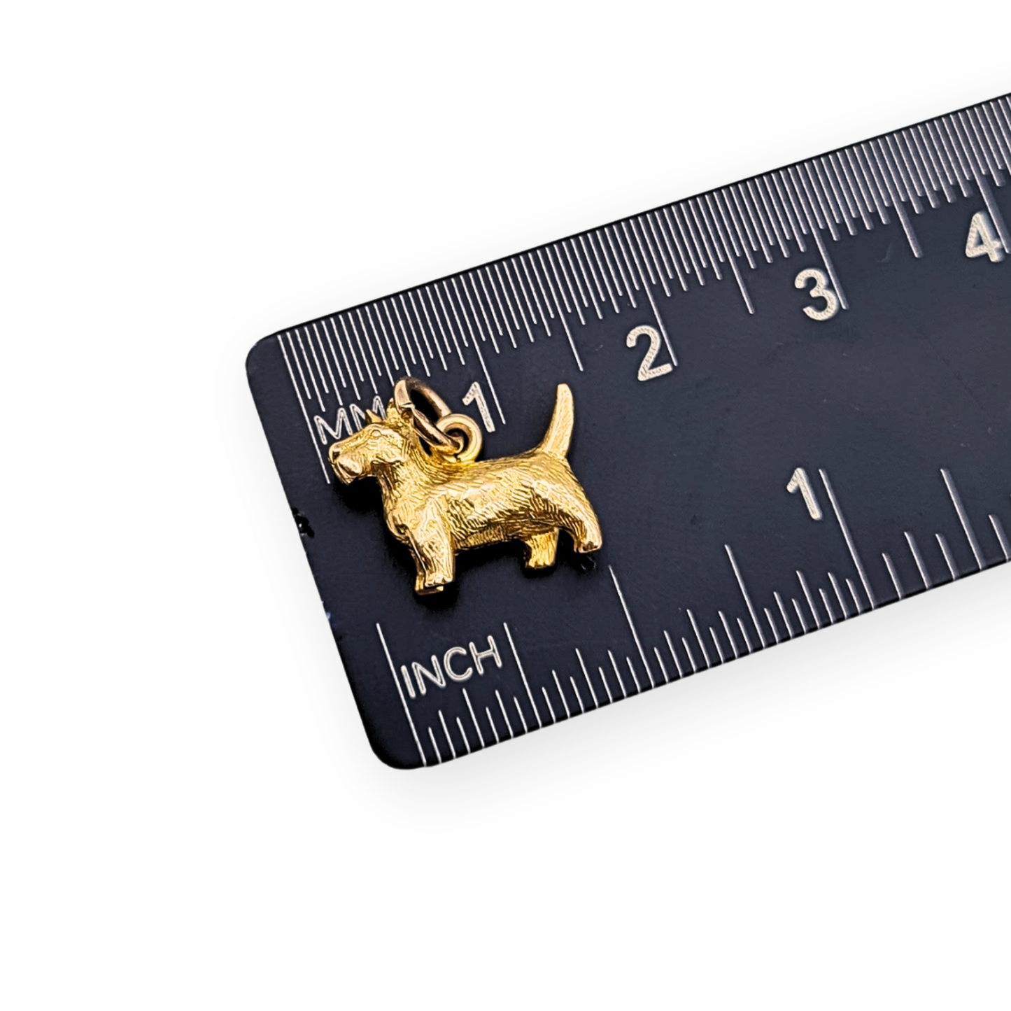 9ct Gold Tiny Scottie Dog Charm, 2g, Detailed 3D Terrier