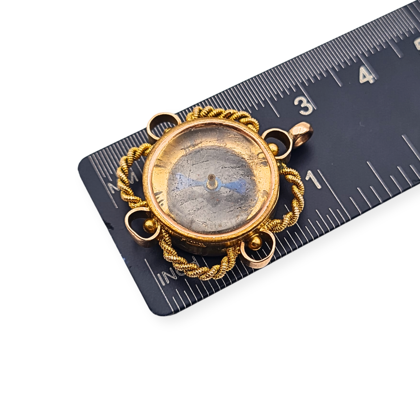 Antique 9ct Rose Gold Compass Pendant Chester 1896 Hallmarked