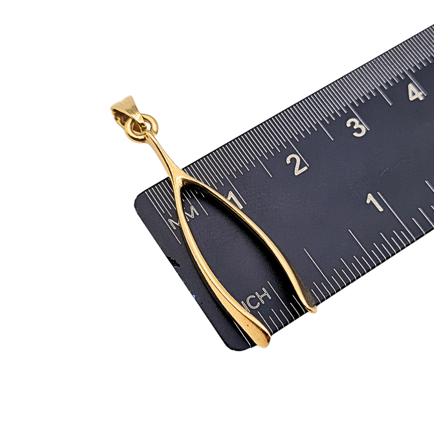 Large 9ct Gold Wishbone Pendant, Solid, Hallmarked
