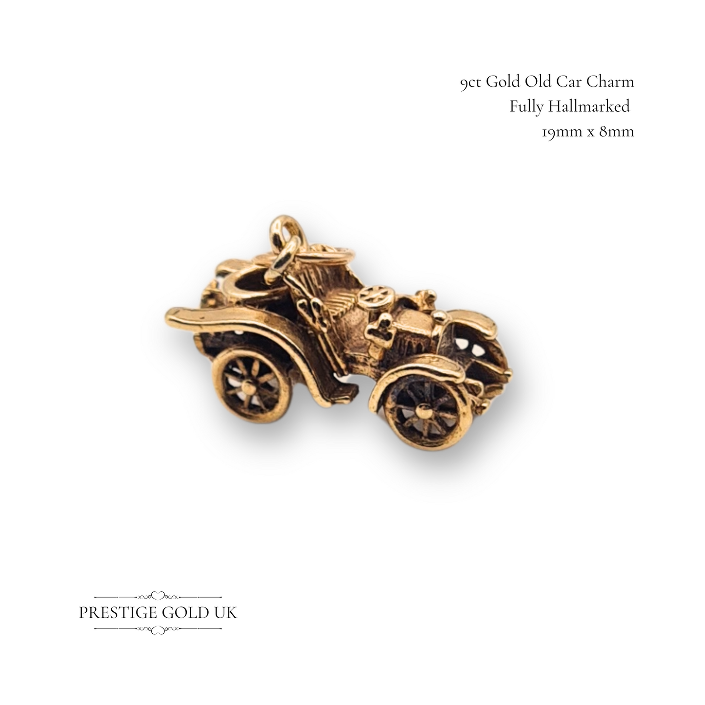9ct Gold Vintage Car Charm 1965 Birmingham Hallmarked
