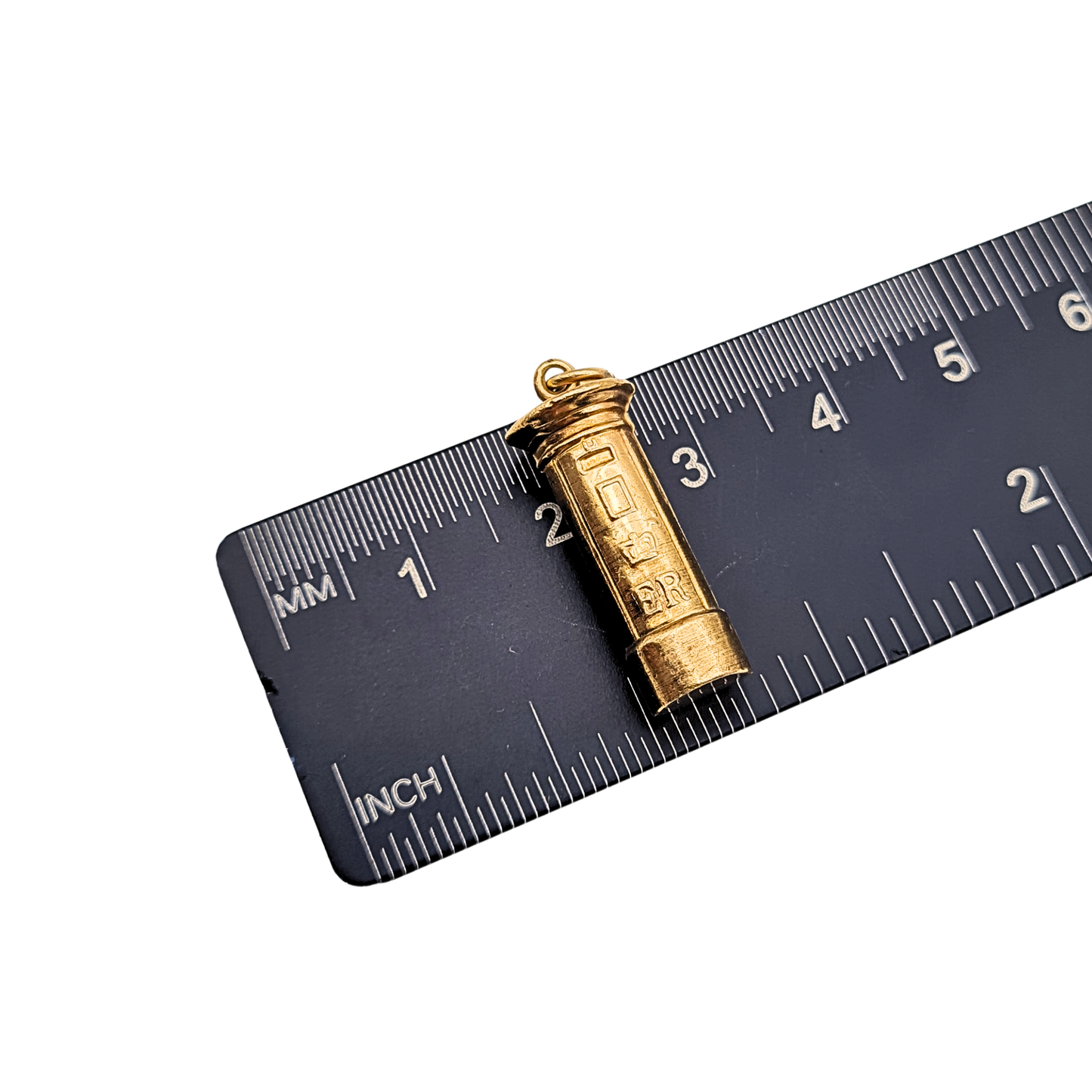9ct Gold Post Box Charm 1.05g London 1980 Hallmarked