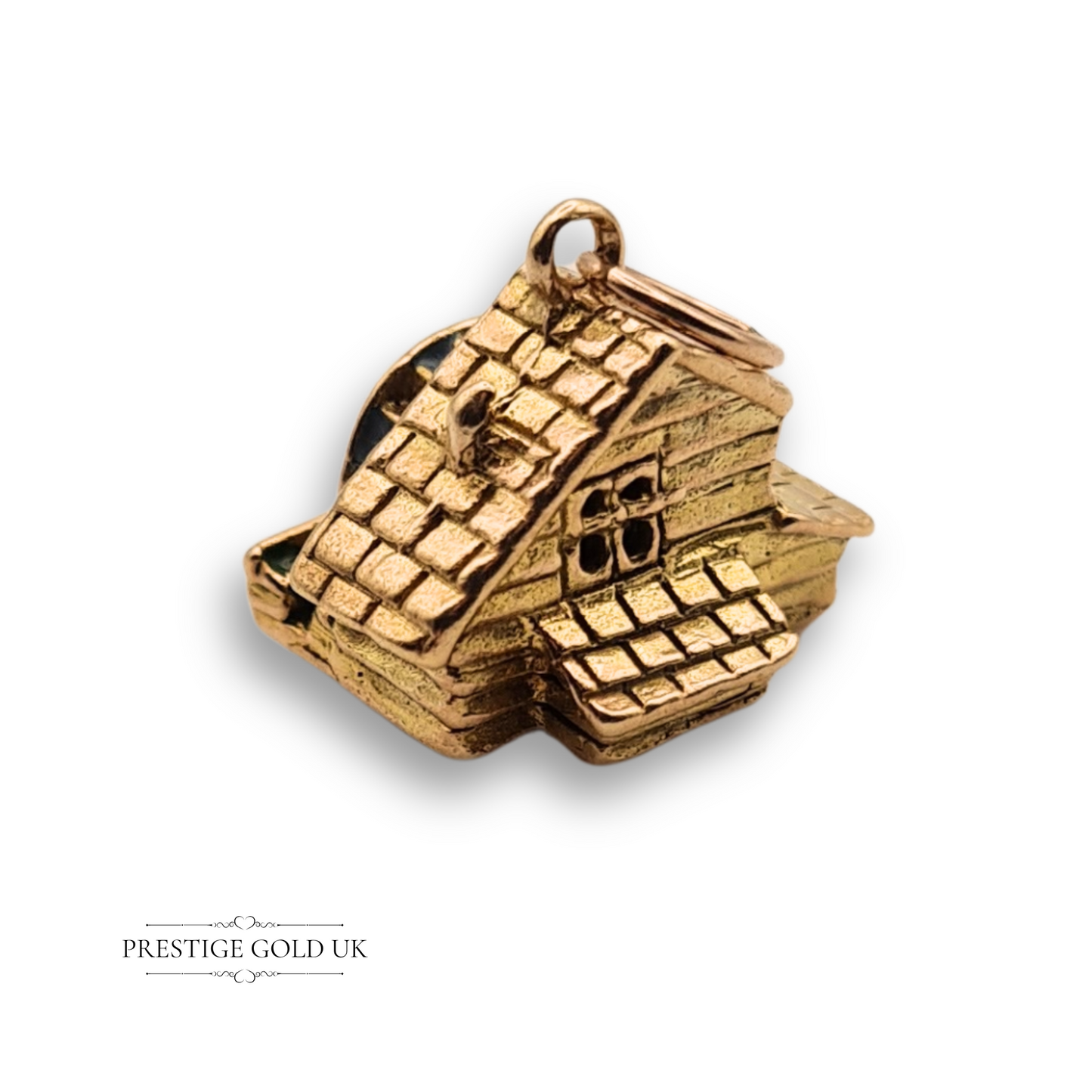 Small 9ct Gold Water Wheel Mill Charm By Rare Georg Jensen