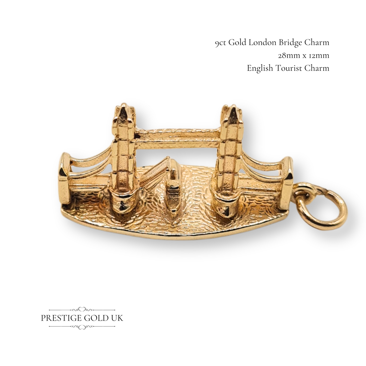 Large 9ct Gold London Bridge Charm, British Tourist Souvenir