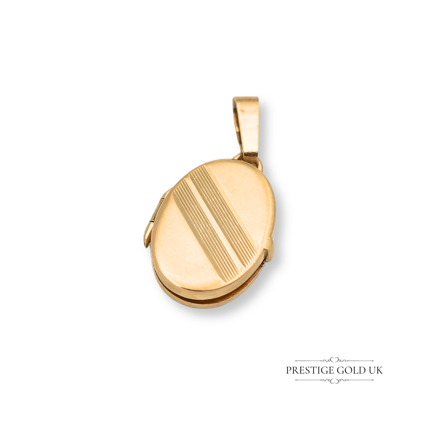Tiny 9ct Gold Oval Locket, Lightweight Opening Pendant, Dainty Gold Charm