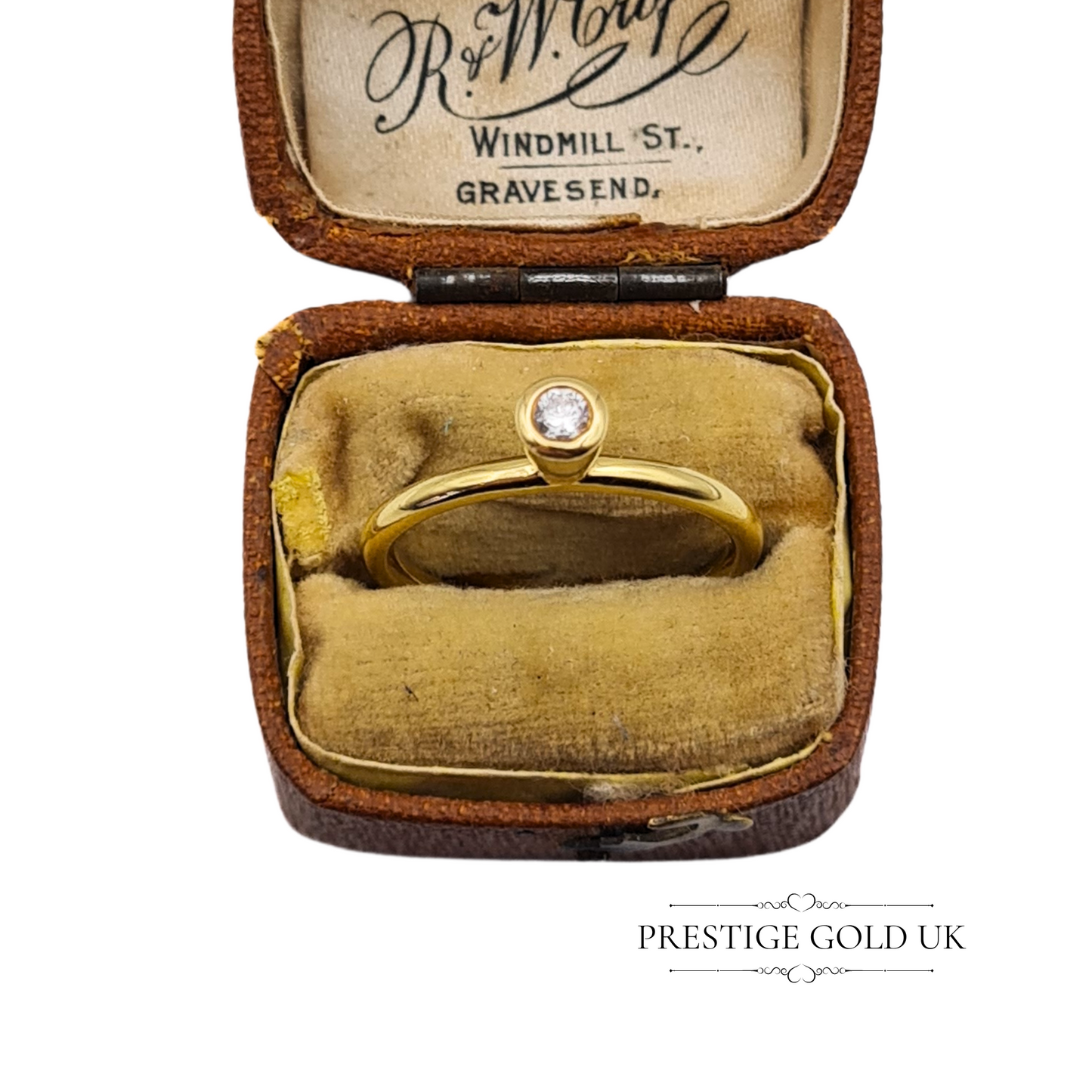 Vintage 18ct Gold Bezel Set Diamond Solitaire Ring