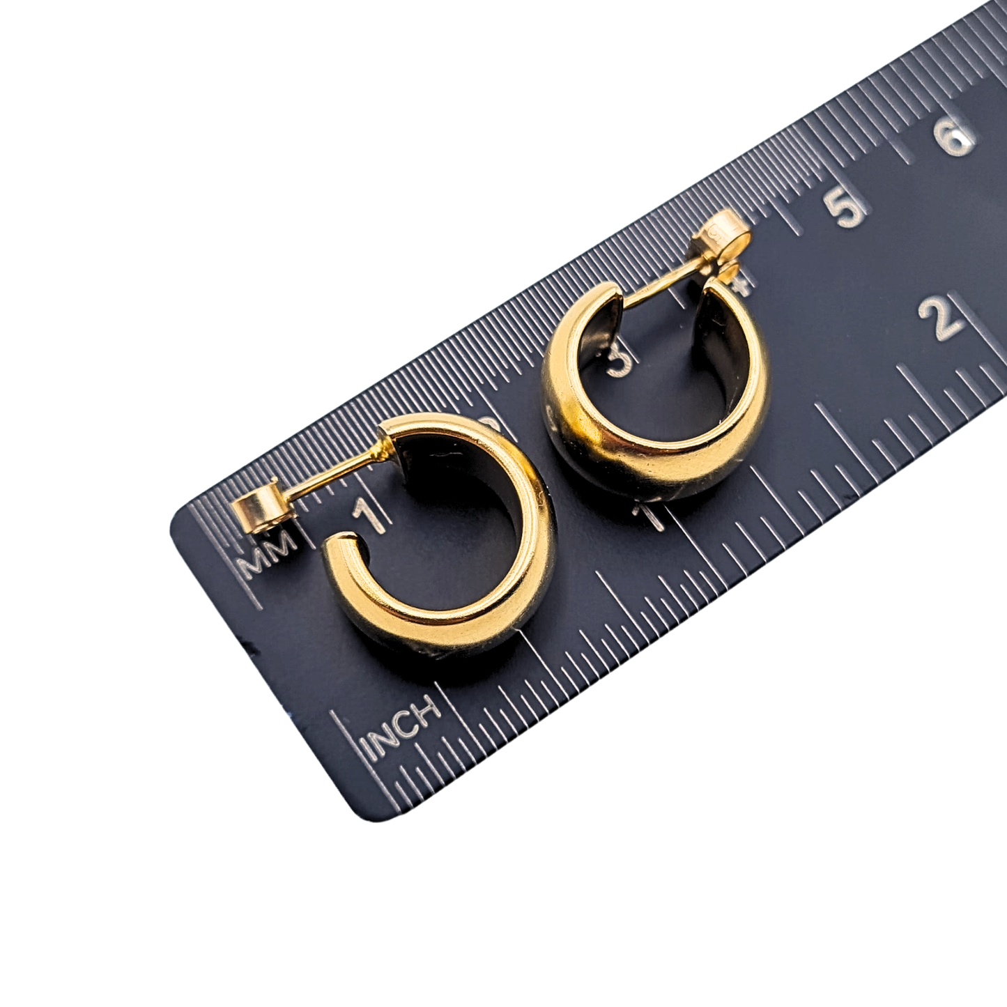 Super Chunky Wide 9ct Gold Hoop Earrings, Matte Finish