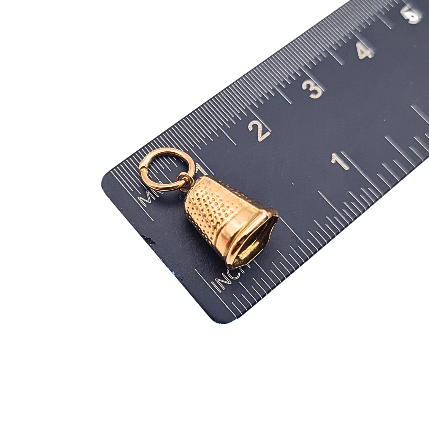 9ct Gold Tiny Thimble Charm Sewing Pendant