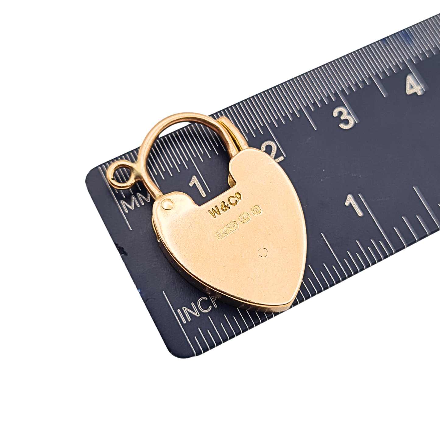 Antique dated 1896 Rose Gold Heart Padlock Clasp W&Co Birmingham 9ct
