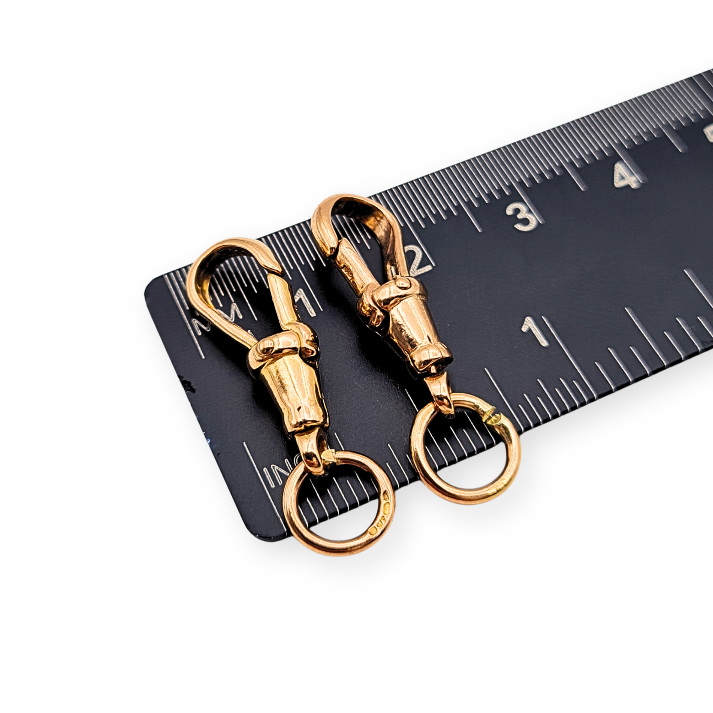 Matching Pair of 9ct Rose Gold Dog Clips British Hallmarked