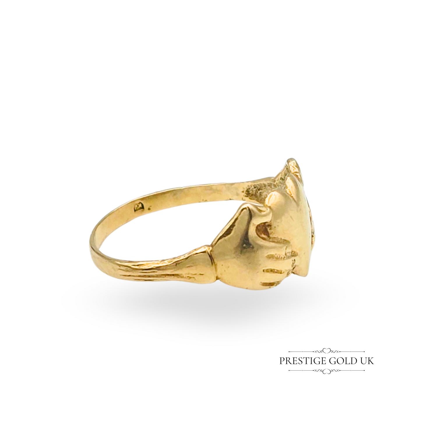 9ct Gold Claddagh Ring Irish Love Token UK R US 8.75 1982 London
