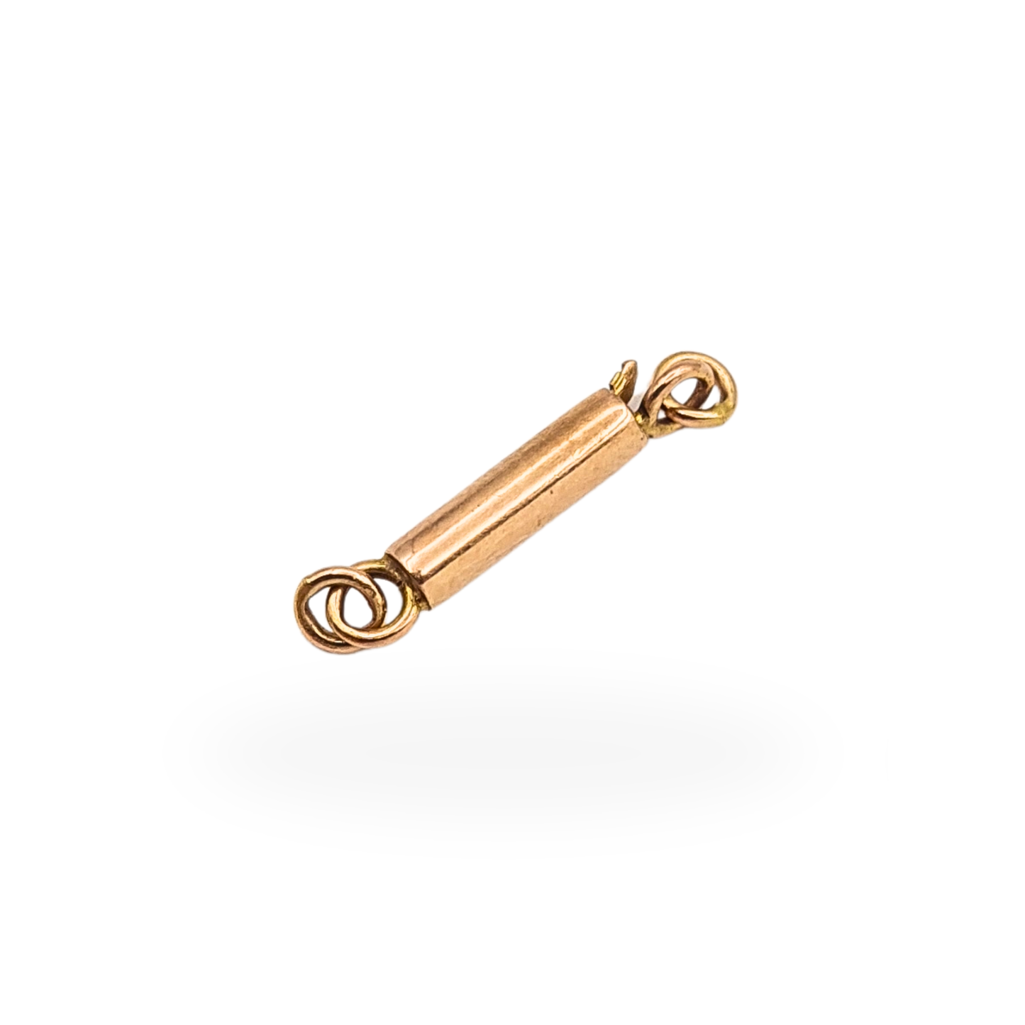 Tiny 9ct Rose Gold Barrel Clasp 16mm Tiny Fine Chain Connector