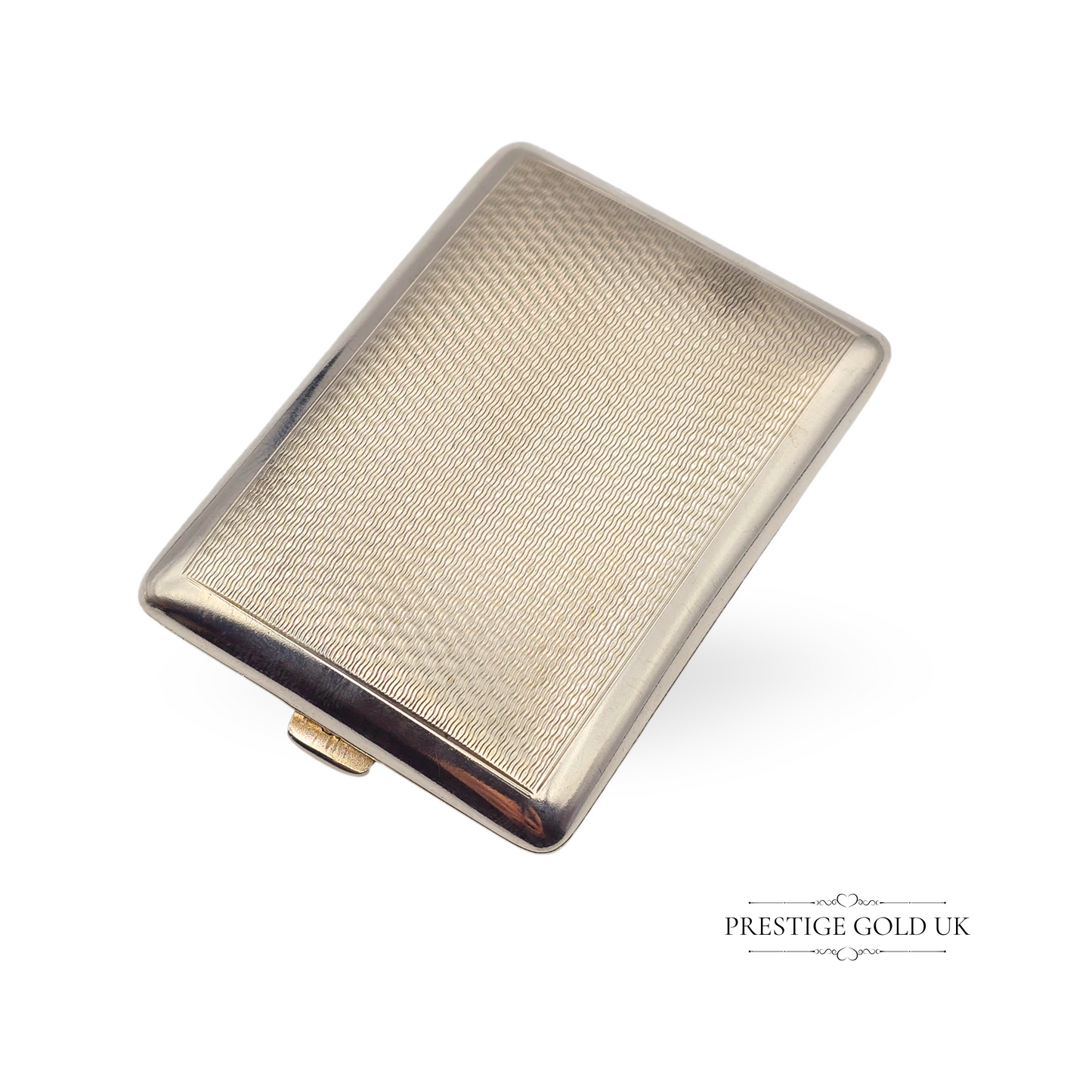 Small Antique 1918 Sterling Silver Cigarette Case, Gilt Interior