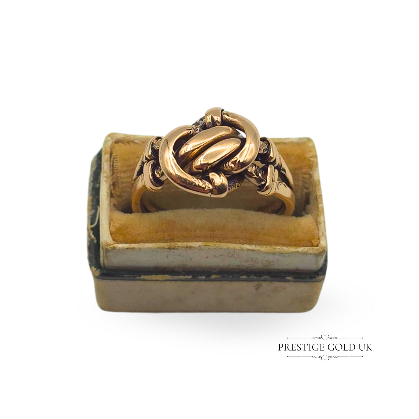 Antique 9ct Rose Gold Knot Ring, Birmingham 1901, UK P 1/2 US 8 EU 57
