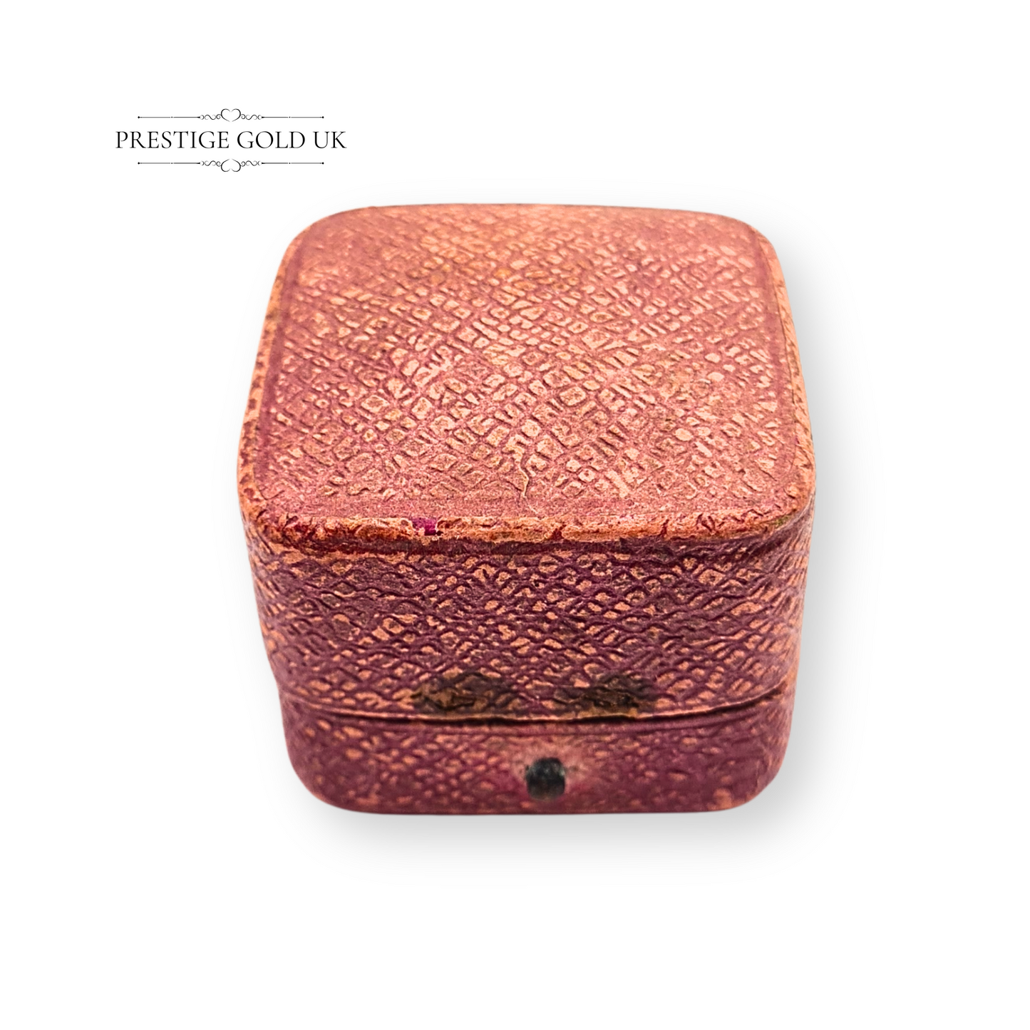 Vintage Red Ring Box, Textured, 40mm x 35mm, Vintage Box