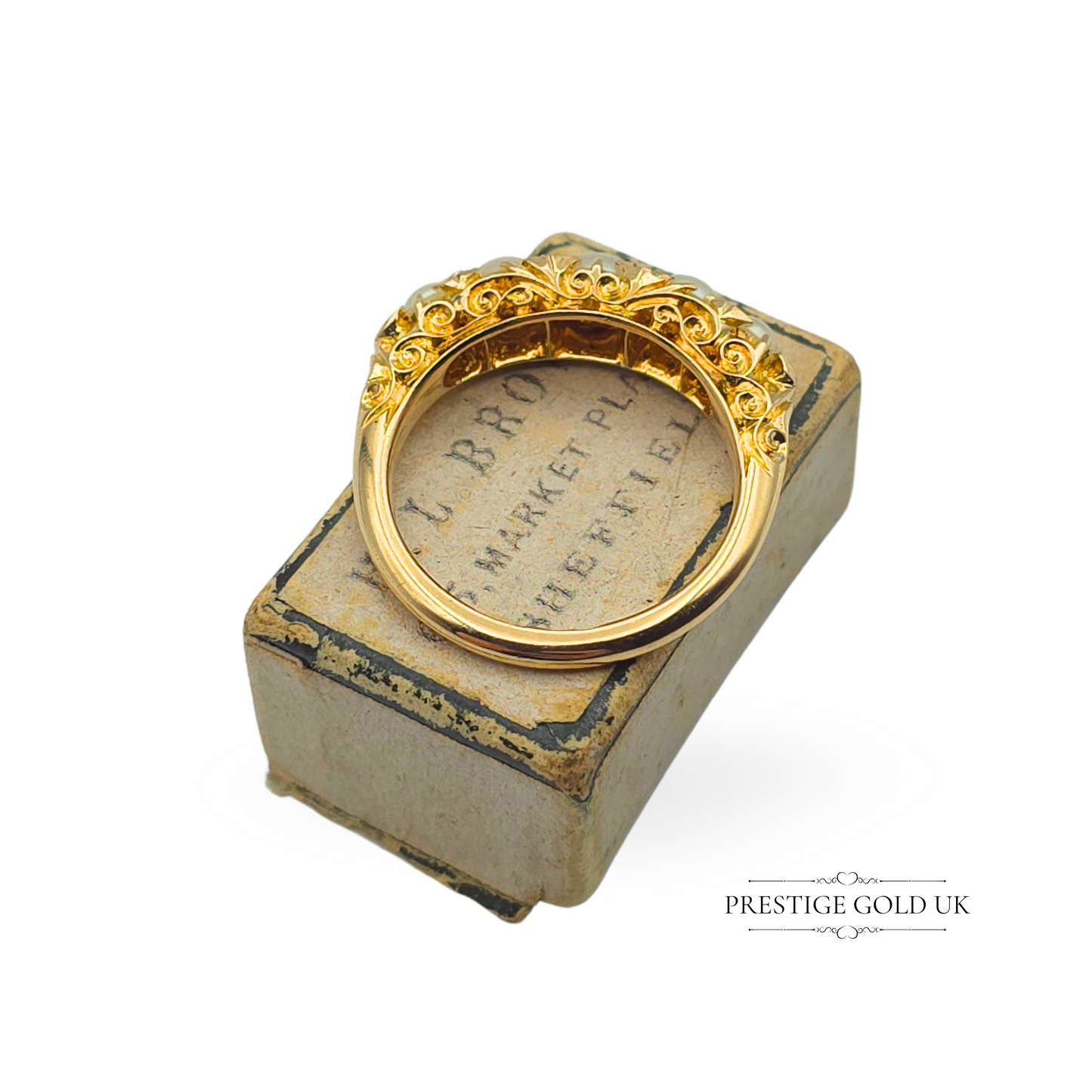 Antique 18ct Gold Pearl and Diamond Ring, Deakin & Francis Of London