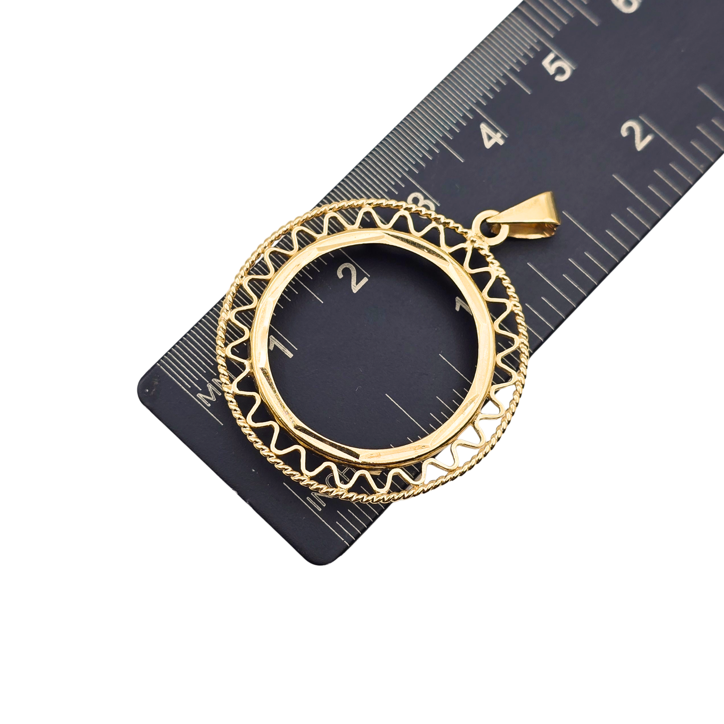 9ct Gold Full Sovereign Coin Mount - Ornate Gold Sovereign Coin Bezel