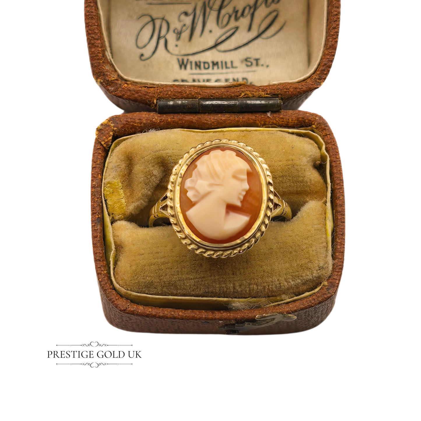 Vintage 9ct Gold Cameo Ring - Size UK L 1/2, US 6, Euro 52