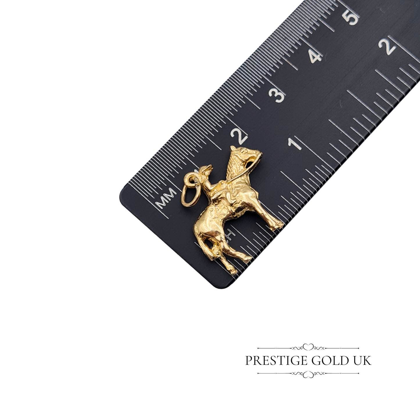 Vintage 9ct Solid Gold Race Horse Charm, Fully Hallmarked London 1975