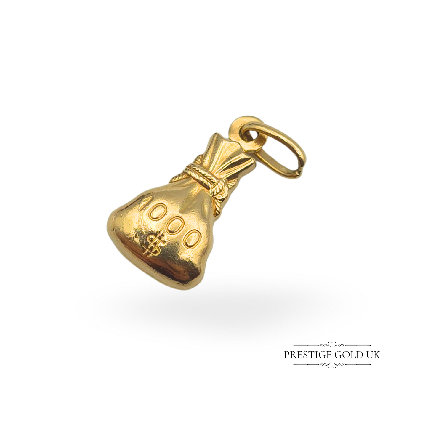 Vintage 9ct Gold $1000 Dollar Money Bag Charm or Pendant