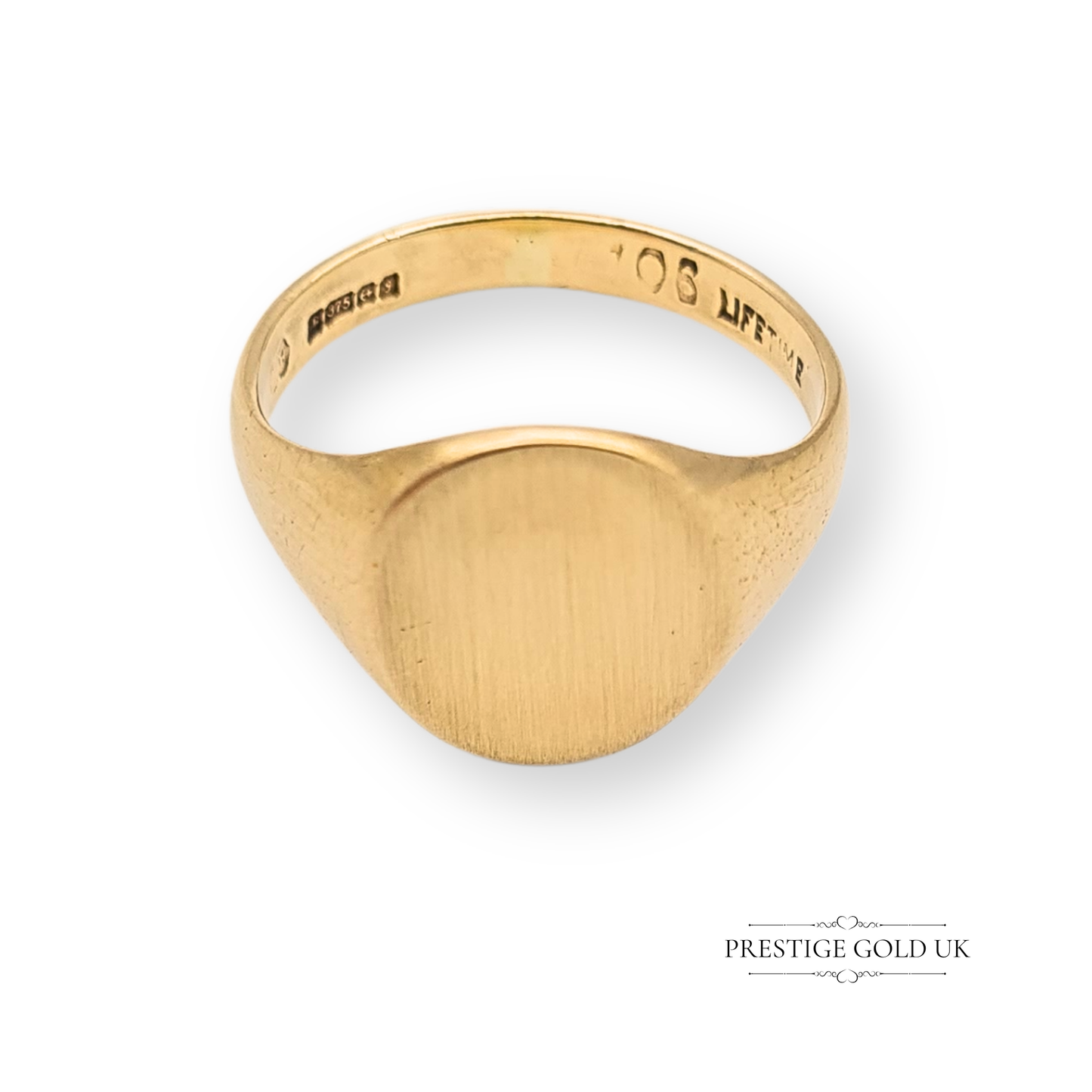 9ct Gold Signet Ring, Birmingham 1956, UK Q 1/2 US 8 1/2, Satin Finish
