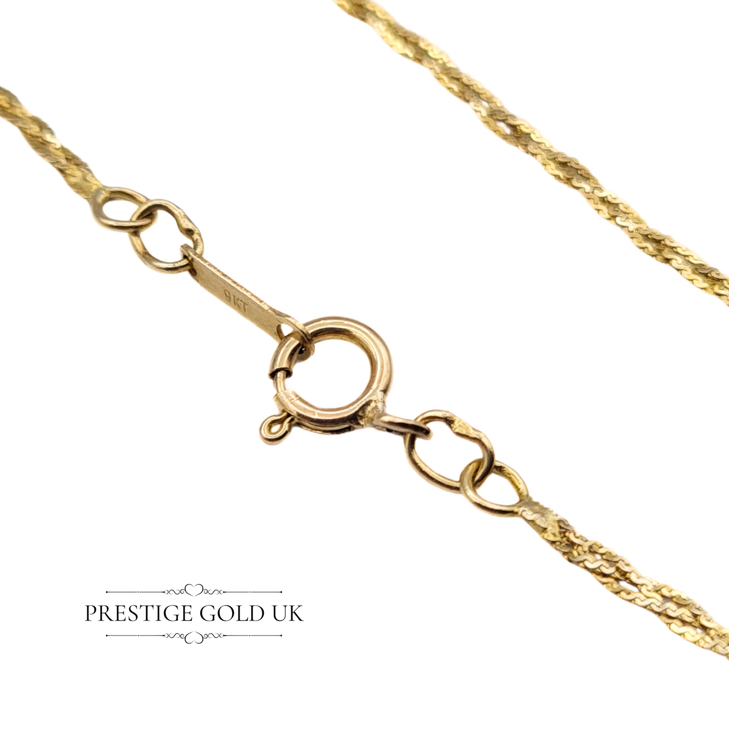 Delicate Vintage 9ct Gold Plaited Braided S-Link Bracelet