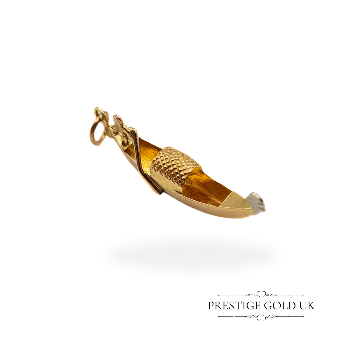 Vintage 9ct Gold Gondola Charm, Fully Tested, 30mm Long, Venetian Boat Design
