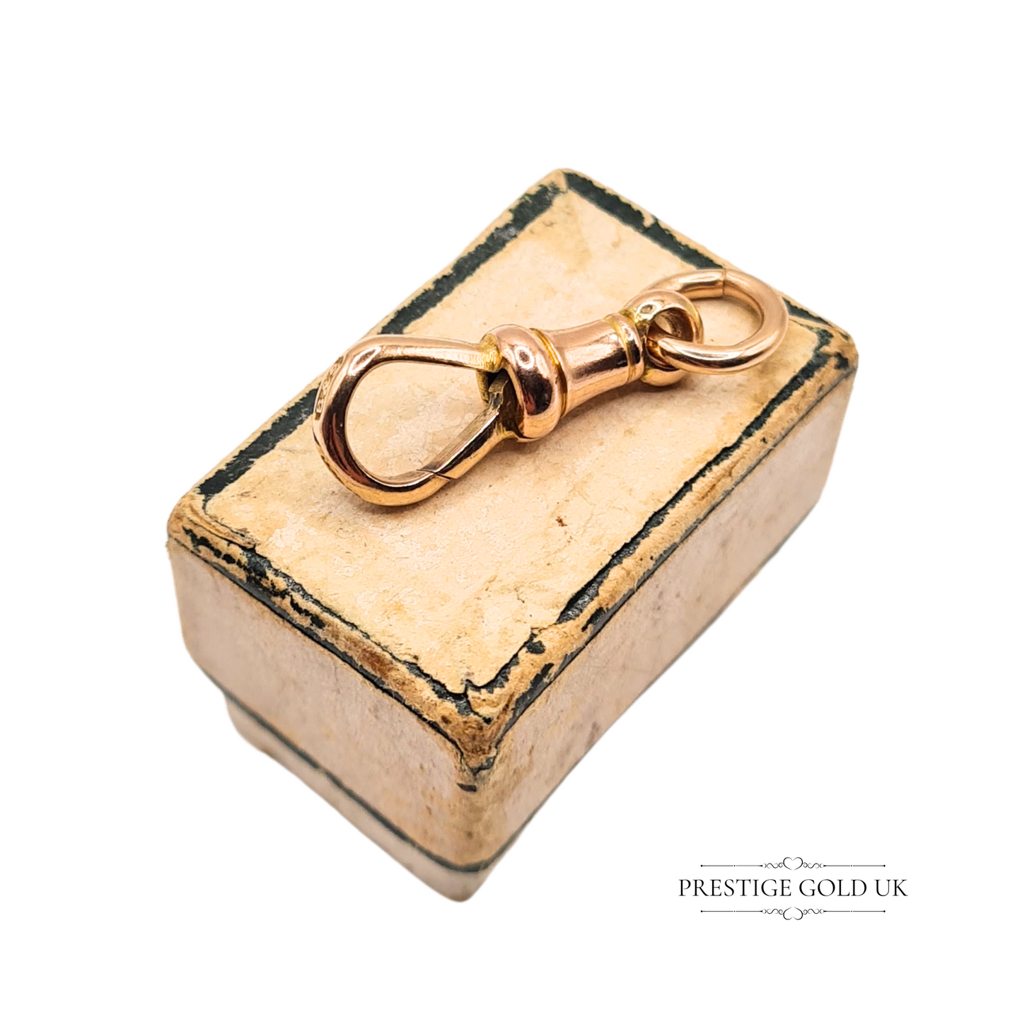 9ct Rose Gold Antique Dog Clip Clasp Stamped 9 375 24mm Wide