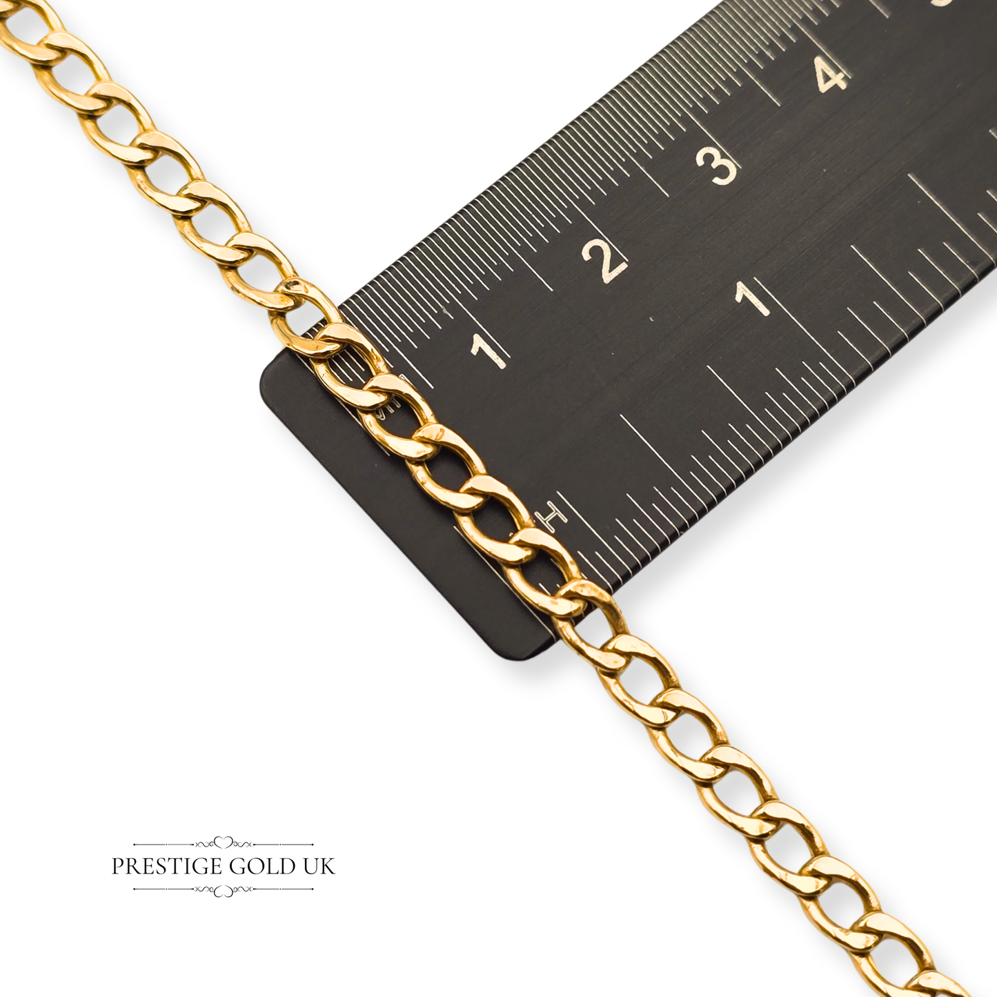 18" 9ct Gold Vintage T-Bar Figaro Necklace, Lightweight Hollow Design