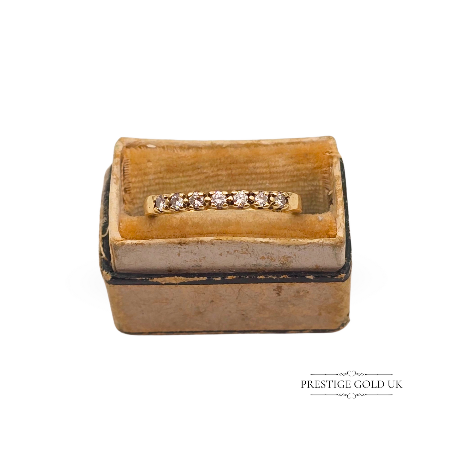 9ct Gold Diamond Half Eternity Ring UK K 1/2 US 5 1/2 Euro 50.5