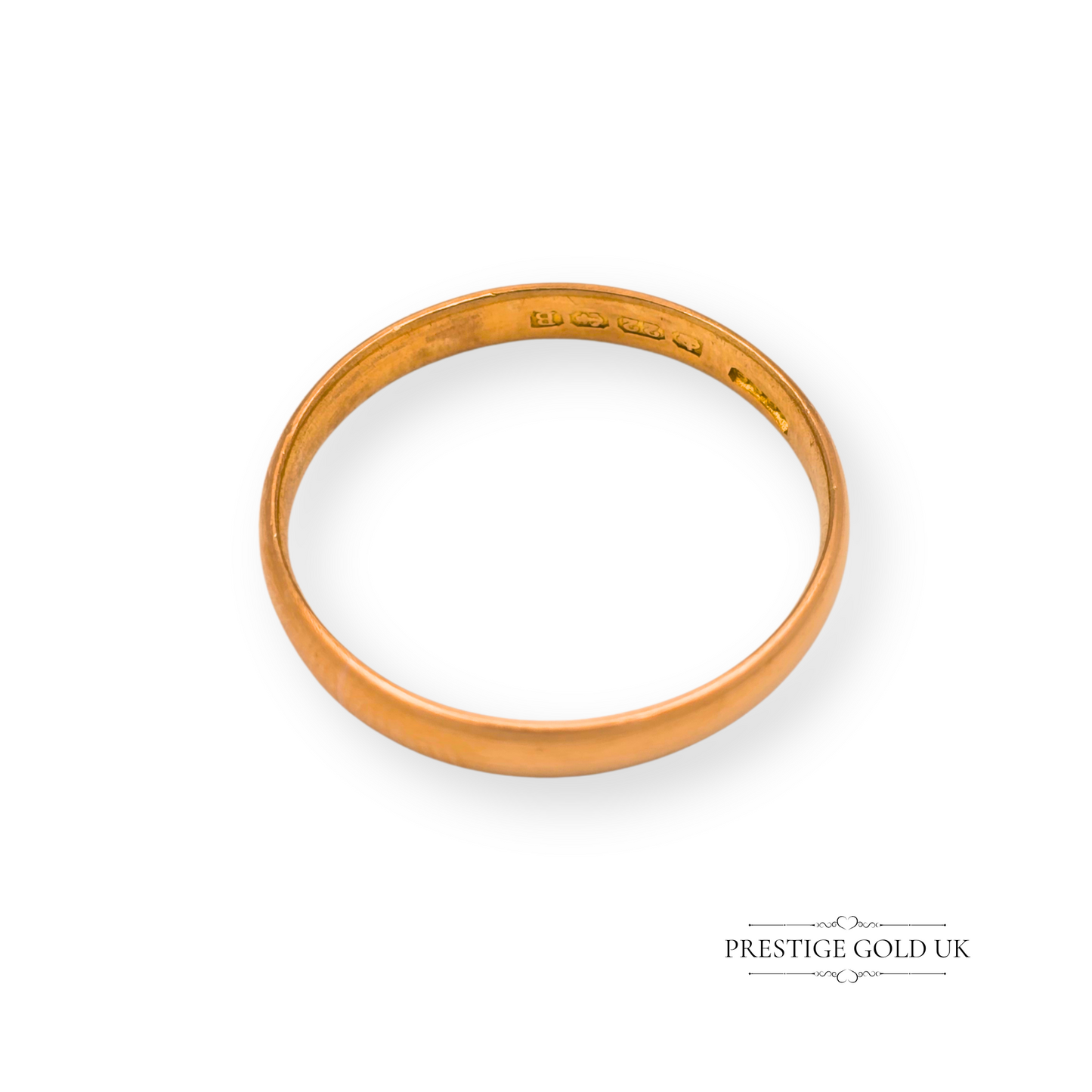 22ct Gold Comfort Fit Wedding Ring, UK R - US 8 1/2, Hallmarked 1926