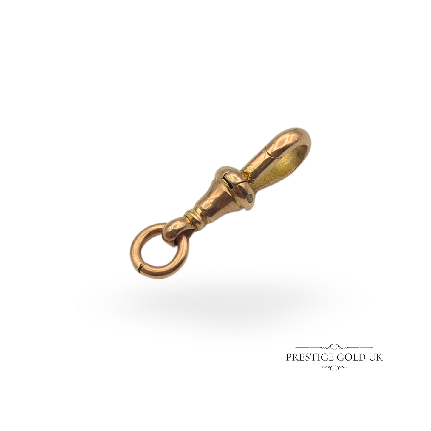 Vintage 9ct Rose Gold Dog Clip, 22mm Stamped 9ct