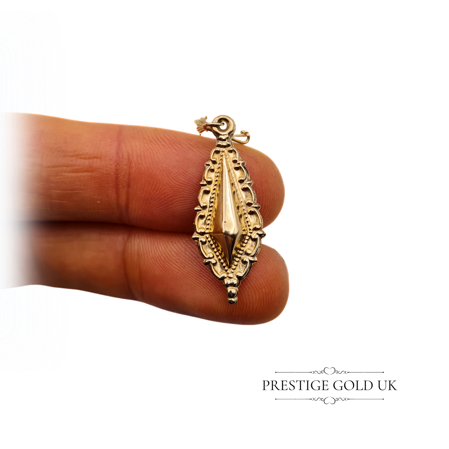 Vintage 9ct Gold Dangle Earrings, Victorian Design Dated 1981