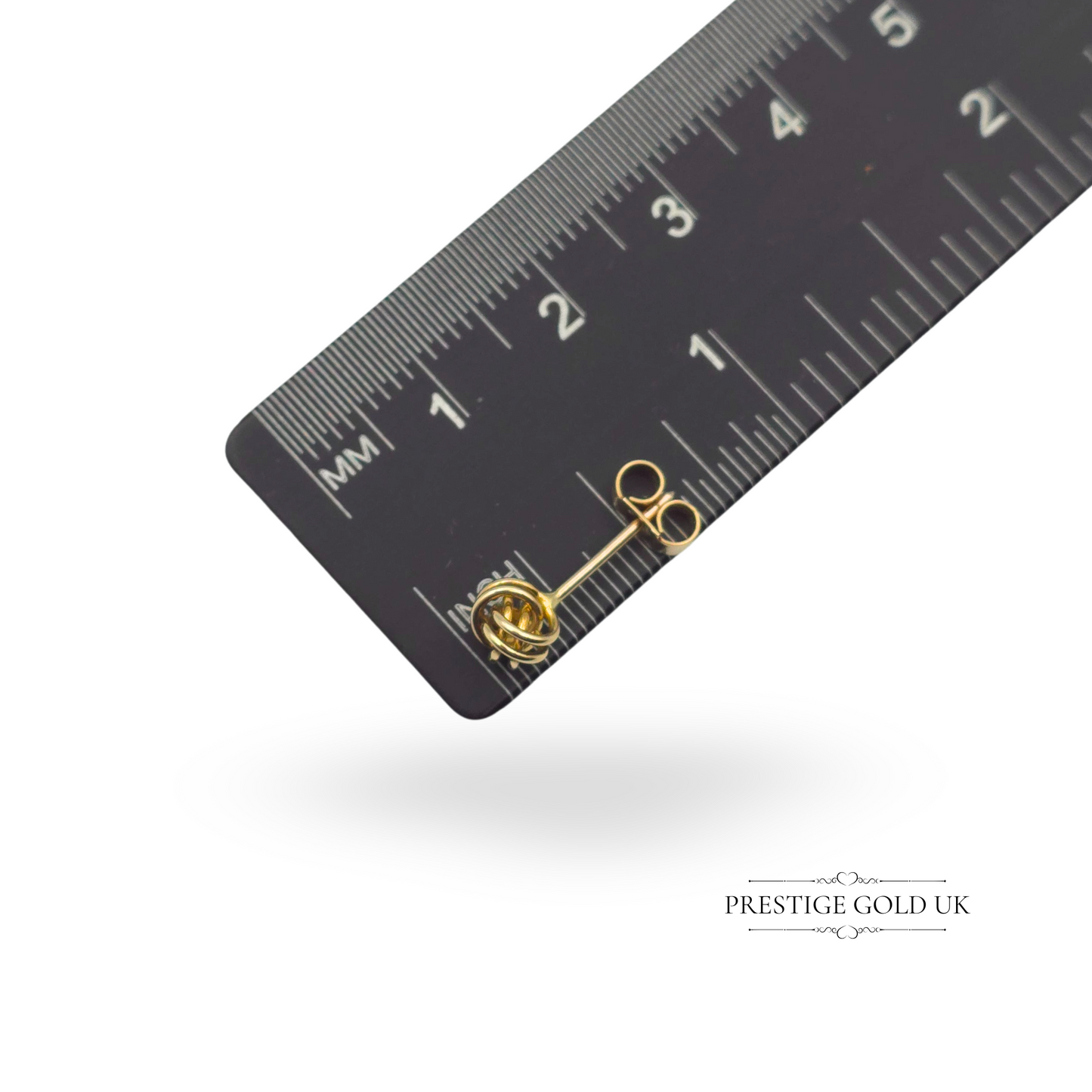 Vintage 9ct Gold Wool Mark Stud Earrings 5mm Ends 15mm Long