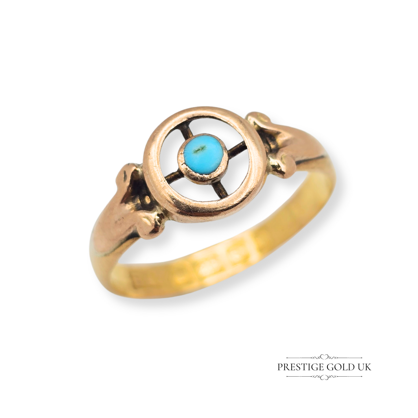 22ct Gold Turquoise Solitaire Ring, Fully Hallmarked Birmingham 1902